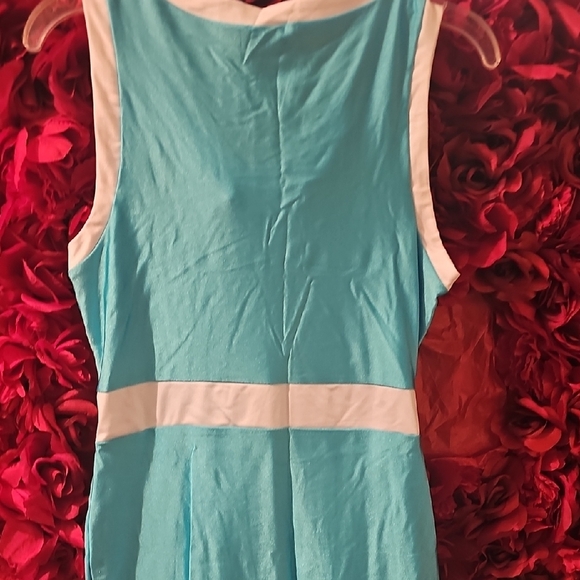 KToo New Women's Blue and White Sleeveless Cutout Dress Size Large - Picture 7 of 8